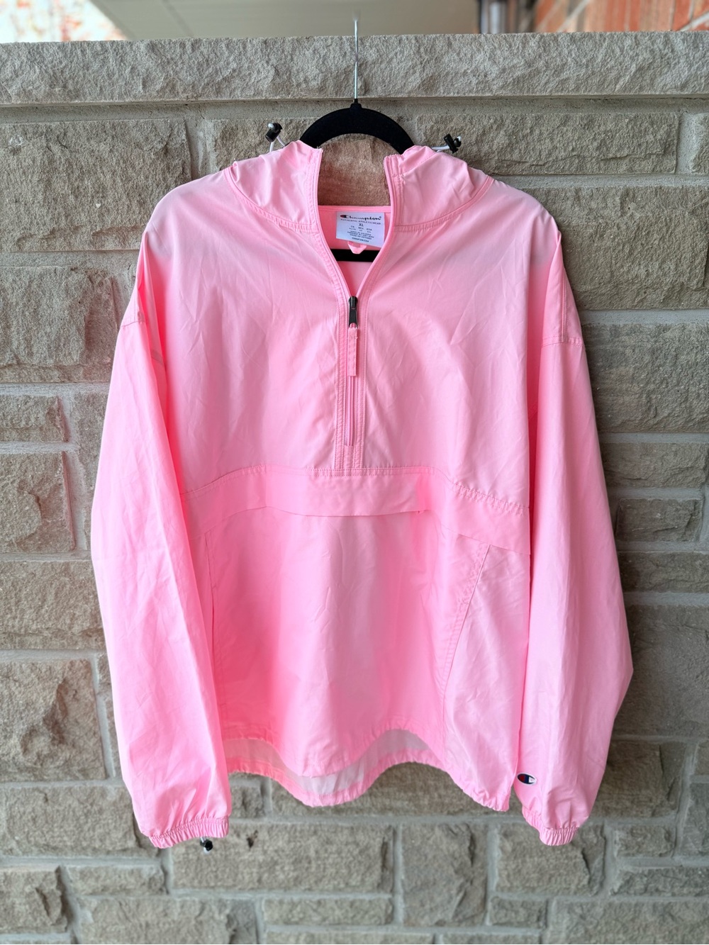 Champion Pink Packable Anorak Windbreaker Rain Jacket XL